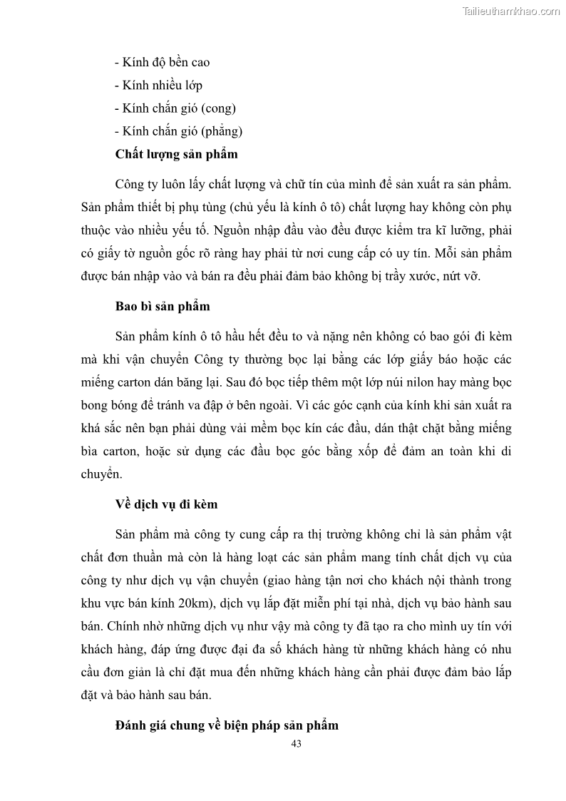 Khóa luận tốt nghiệp quản trị marketing Hoàn thiện hoạt động Marketing-mix nhằm thúc đẩy tiêu thụ sản phẩm của Công ty TNHH thiết bị phụ tùng ô tô Trung Kiên - 5 Trang 54