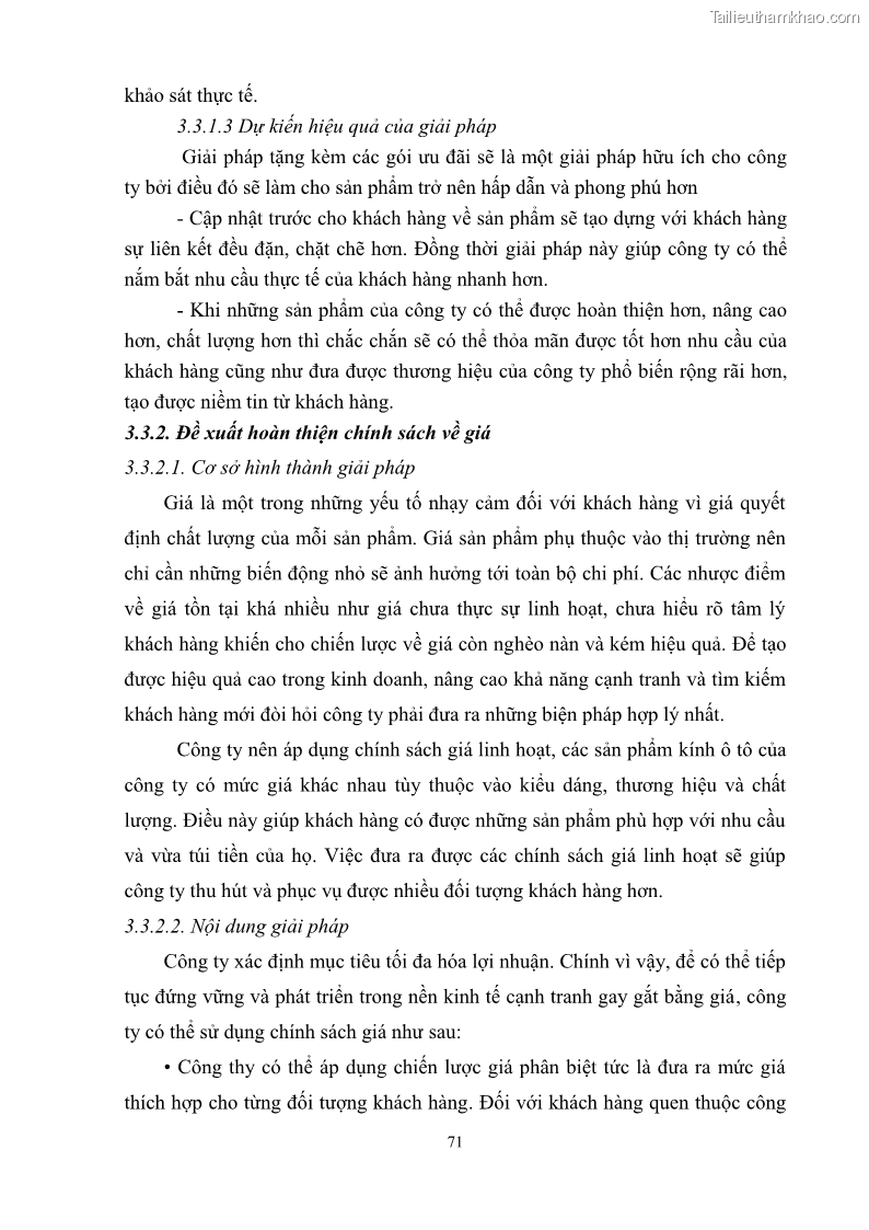 Khóa luận tốt nghiệp quản trị marketing Hoàn thiện hoạt động Marketing-mix nhằm thúc đẩy tiêu thụ sản phẩm của Công ty TNHH thiết bị phụ tùng ô tô Trung Kiên - 7 Trang 82