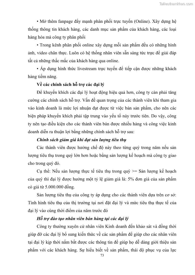 Khóa luận tốt nghiệp quản trị marketing Hoàn thiện hoạt động Marketing-mix nhằm thúc đẩy tiêu thụ sản phẩm của Công ty TNHH thiết bị phụ tùng ô tô Trung Kiên - 7 Trang 84