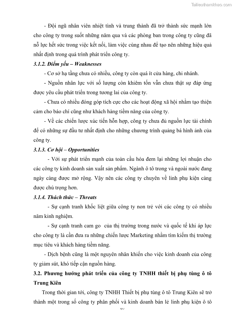 Khóa luận tốt nghiệp quản trị marketing Hoàn thiện hoạt động Marketing-mix nhằm thúc đẩy tiêu thụ sản phẩm của Công ty TNHH thiết bị phụ tùng ô tô Trung Kiên - 7 Trang 78