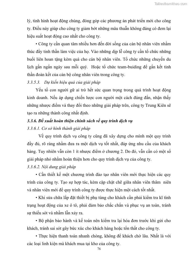Khóa luận tốt nghiệp quản trị marketing Hoàn thiện hoạt động Marketing-mix nhằm thúc đẩy tiêu thụ sản phẩm của Công ty TNHH thiết bị phụ tùng ô tô Trung Kiên - 8 Trang 87