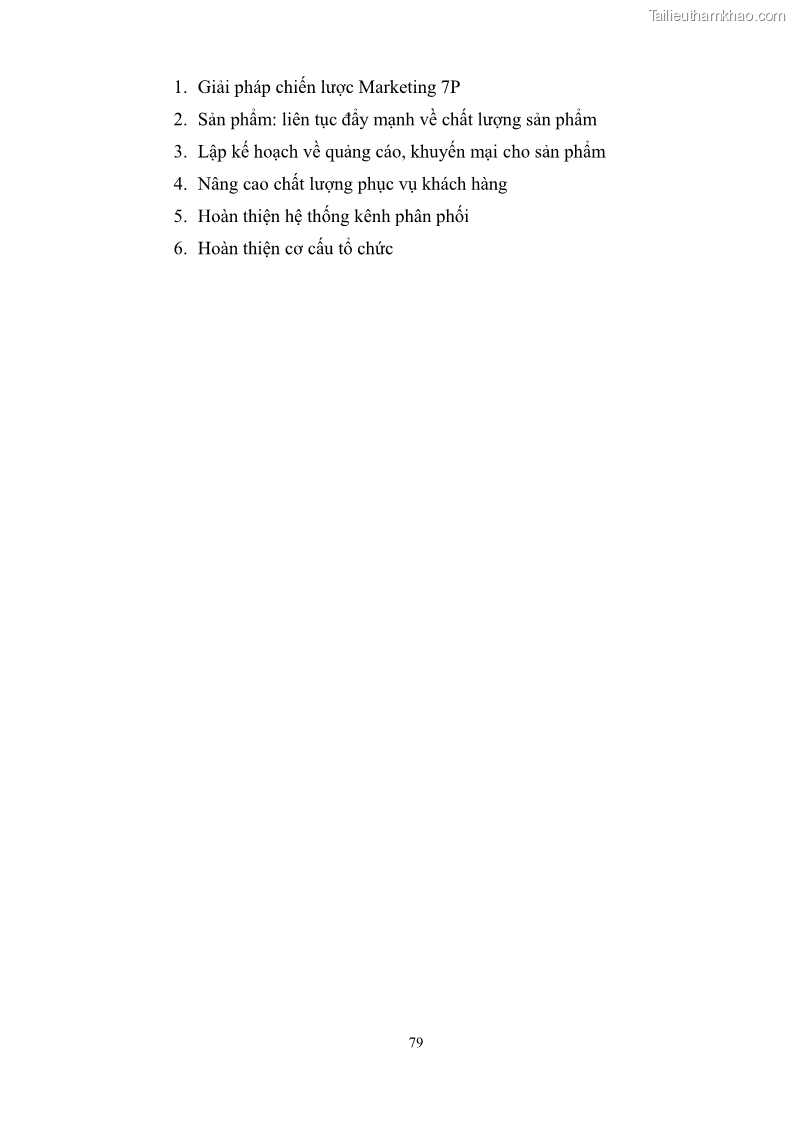 Khóa luận tốt nghiệp quản trị marketing Hoàn thiện hoạt động Marketing-mix nhằm thúc đẩy tiêu thụ sản phẩm của Công ty TNHH thiết bị phụ tùng ô tô Trung Kiên - 8 Trang 90