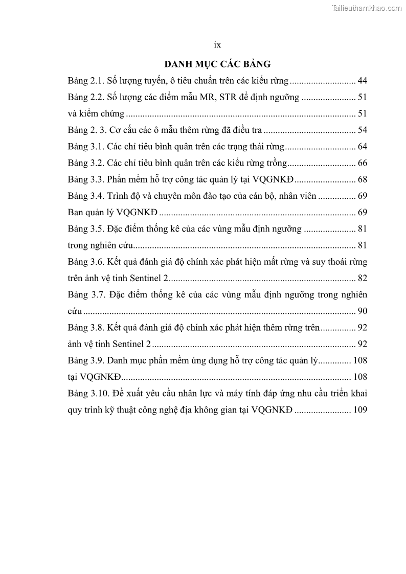 Luận án tiến sĩ lâm nghiệp Nghiên cứu ứng dụng công nghệ địa không gian trong quản lý tài nguyên rừng tại khu vực Vườn Quốc gia Nam Ka Đinh, nước Cộng hòa Dân chủ Nhân dân Lào - 1 Trang 11