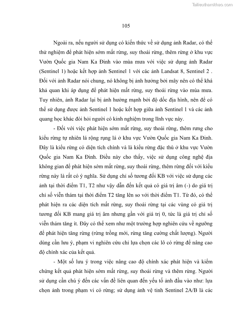 Luận án tiến sĩ lâm nghiệp Nghiên cứu ứng dụng công nghệ địa không gian trong quản lý tài nguyên rừng tại khu vực Vườn Quốc gia Nam Ka Đinh, nước Cộng hòa Dân chủ Nhân dân Lào - 10 Trang 118