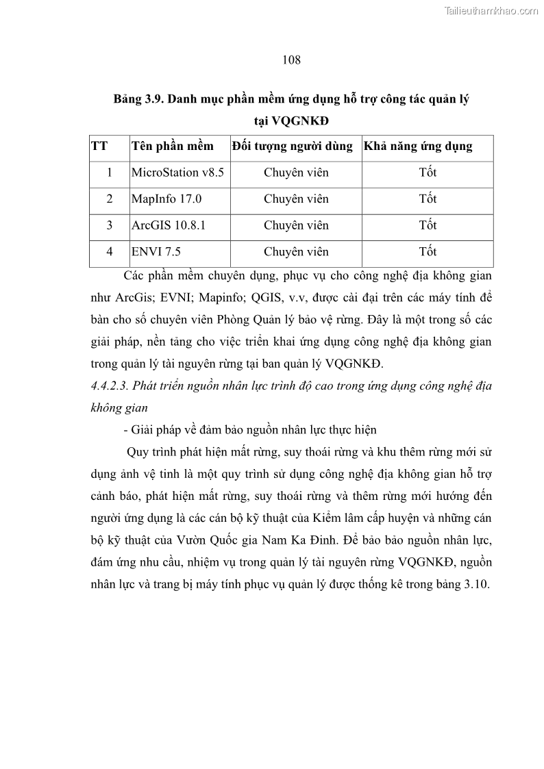 Luận án tiến sĩ lâm nghiệp Nghiên cứu ứng dụng công nghệ địa không gian trong quản lý tài nguyên rừng tại khu vực Vườn Quốc gia Nam Ka Đinh, nước Cộng hòa Dân chủ Nhân dân Lào - 11 Trang 121