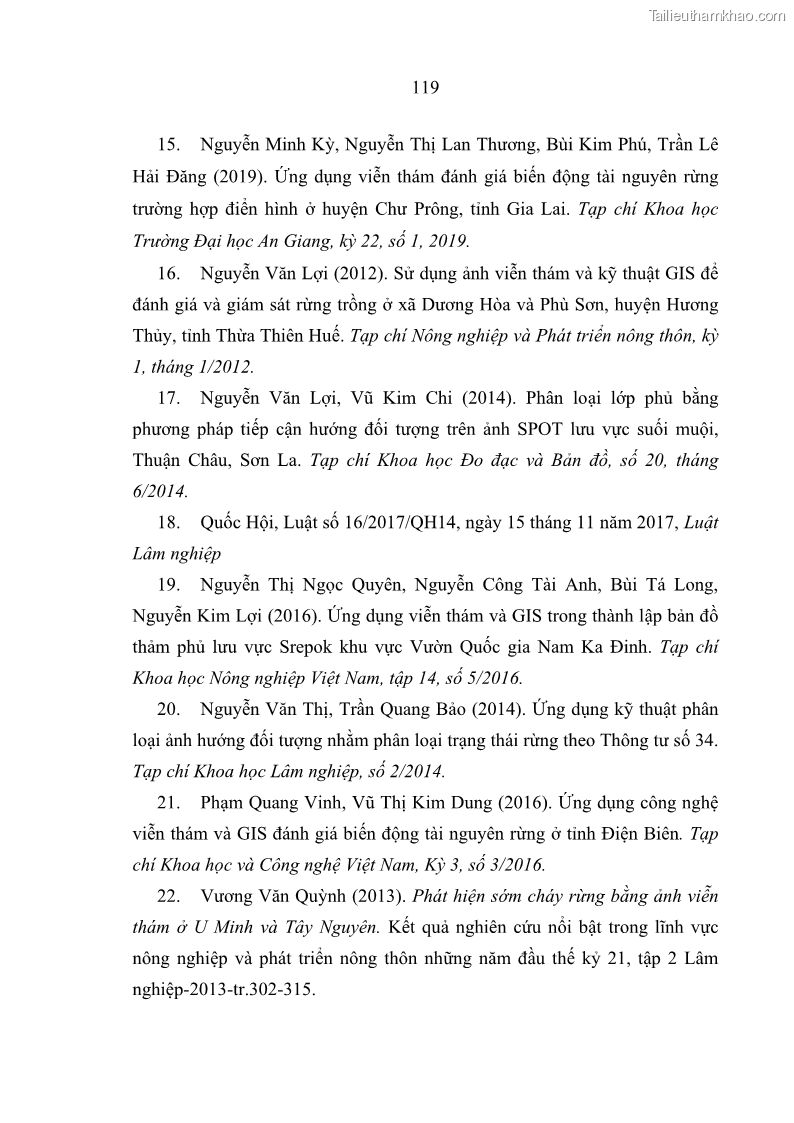 Luận án tiến sĩ lâm nghiệp Nghiên cứu ứng dụng công nghệ địa không gian trong quản lý tài nguyên rừng tại khu vực Vườn Quốc gia Nam Ka Đinh, nước Cộng hòa Dân chủ Nhân dân Lào - 11 Trang 132