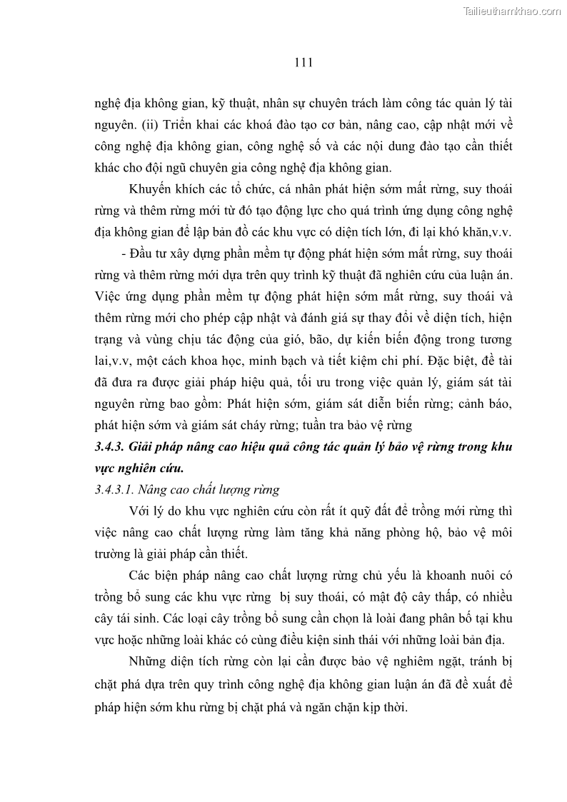 Luận án tiến sĩ lâm nghiệp Nghiên cứu ứng dụng công nghệ địa không gian trong quản lý tài nguyên rừng tại khu vực Vườn Quốc gia Nam Ka Đinh, nước Cộng hòa Dân chủ Nhân dân Lào - 11 Trang 124