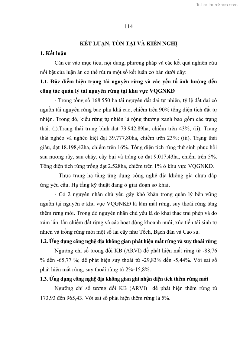 Luận án tiến sĩ lâm nghiệp Nghiên cứu ứng dụng công nghệ địa không gian trong quản lý tài nguyên rừng tại khu vực Vườn Quốc gia Nam Ka Đinh, nước Cộng hòa Dân chủ Nhân dân Lào - 11 Trang 127