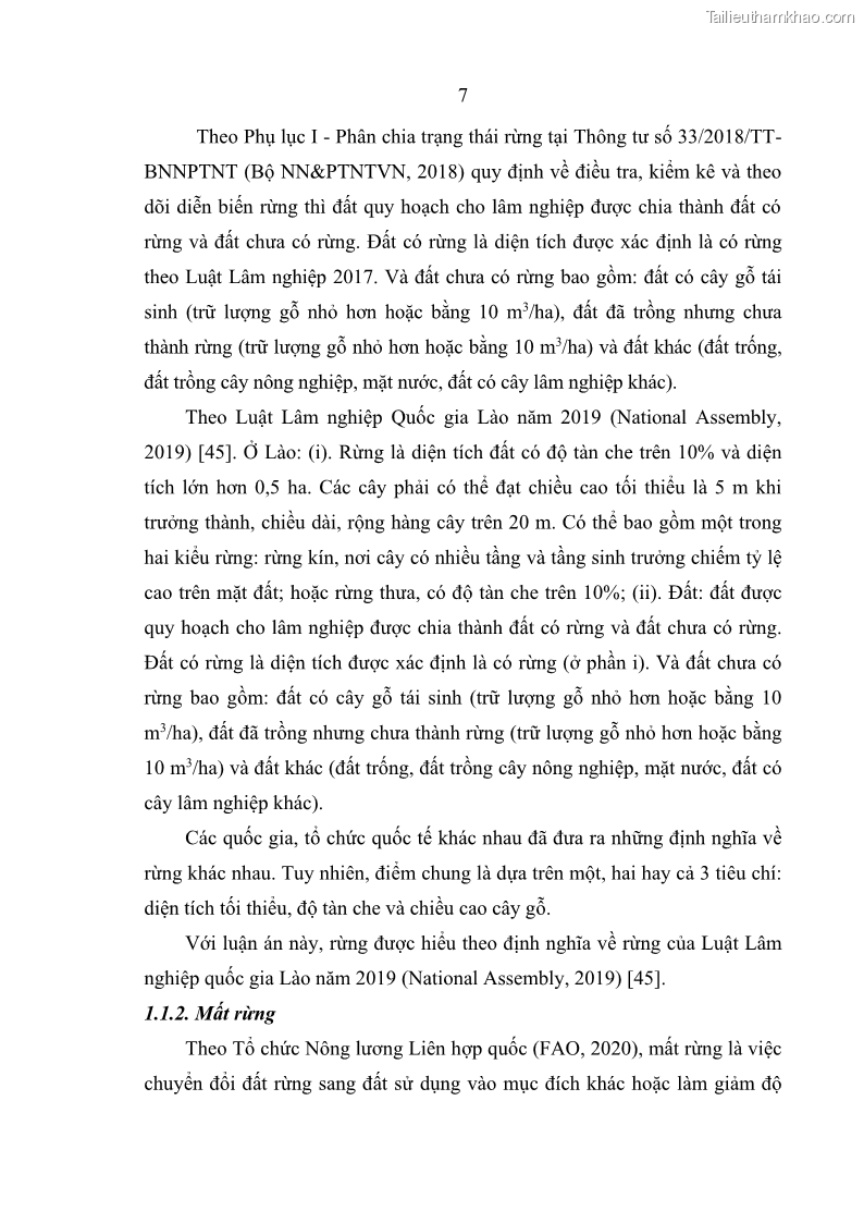 Luận án tiến sĩ lâm nghiệp Nghiên cứu ứng dụng công nghệ địa không gian trong quản lý tài nguyên rừng tại khu vực Vườn Quốc gia Nam Ka Đinh, nước Cộng hòa Dân chủ Nhân dân Lào - 2 Trang 20