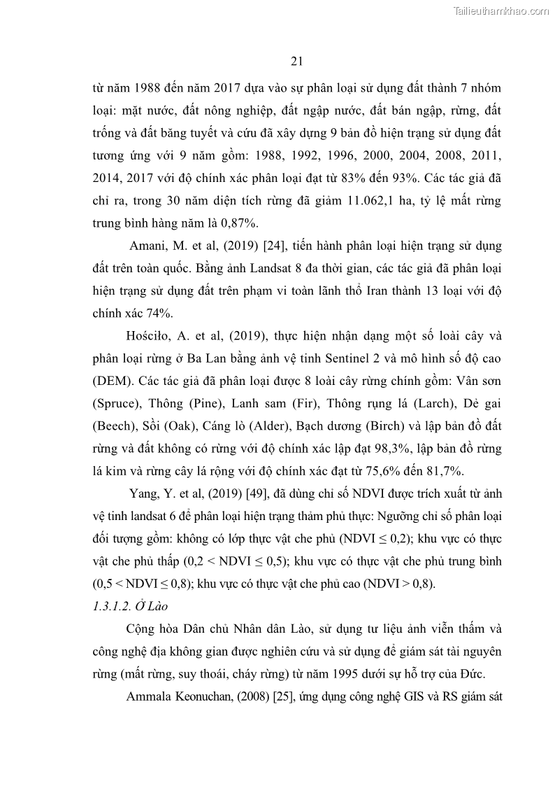 Luận án tiến sĩ lâm nghiệp Nghiên cứu ứng dụng công nghệ địa không gian trong quản lý tài nguyên rừng tại khu vực Vườn Quốc gia Nam Ka Đinh, nước Cộng hòa Dân chủ Nhân dân Lào - 3 Trang 34