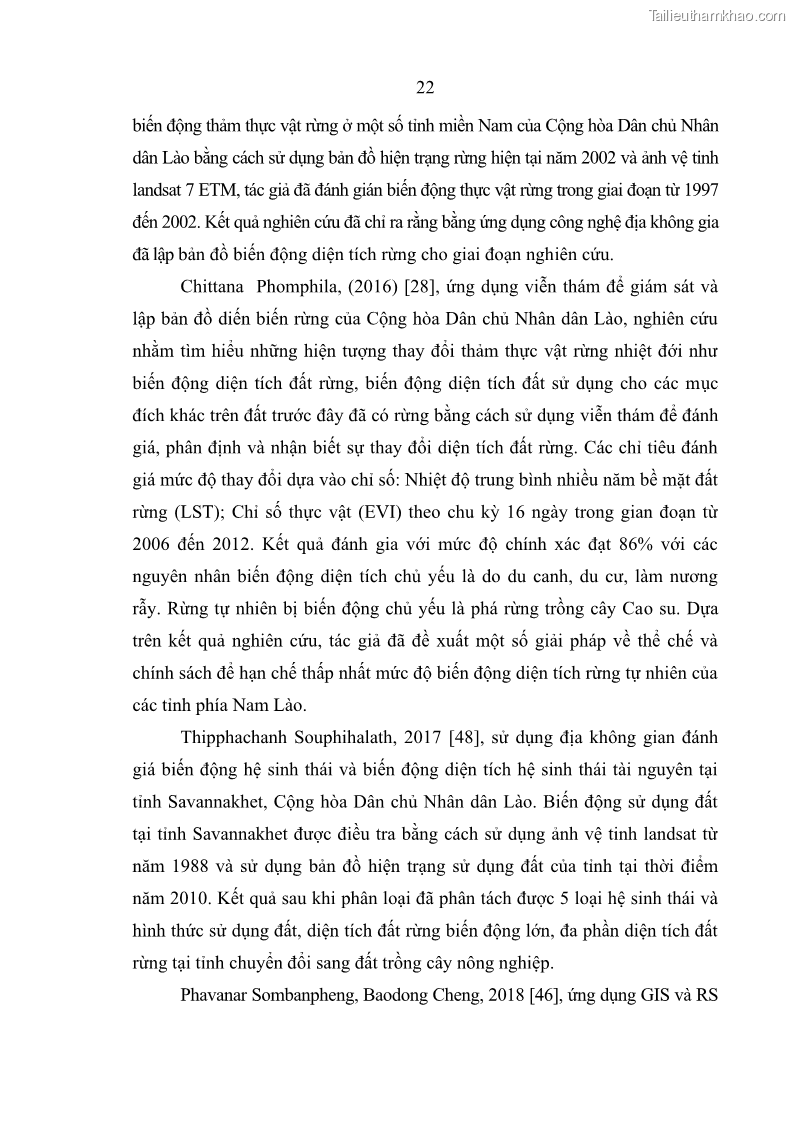 Luận án tiến sĩ lâm nghiệp Nghiên cứu ứng dụng công nghệ địa không gian trong quản lý tài nguyên rừng tại khu vực Vườn Quốc gia Nam Ka Đinh, nước Cộng hòa Dân chủ Nhân dân Lào - 3 Trang 35