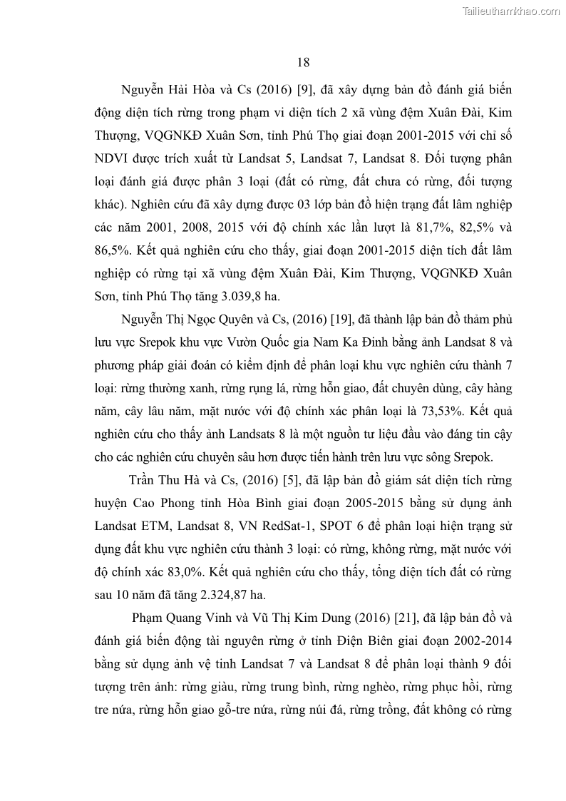 Luận án tiến sĩ lâm nghiệp Nghiên cứu ứng dụng công nghệ địa không gian trong quản lý tài nguyên rừng tại khu vực Vườn Quốc gia Nam Ka Đinh, nước Cộng hòa Dân chủ Nhân dân Lào - 3 Trang 31