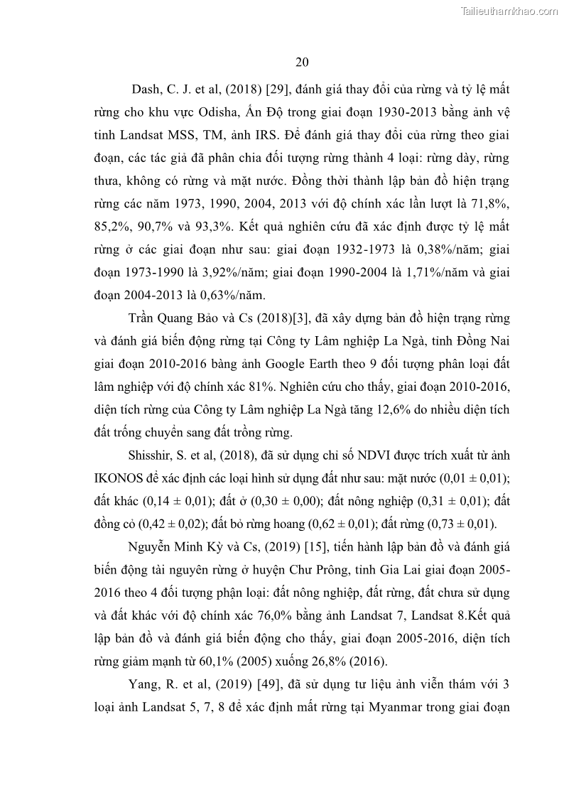 Luận án tiến sĩ lâm nghiệp Nghiên cứu ứng dụng công nghệ địa không gian trong quản lý tài nguyên rừng tại khu vực Vườn Quốc gia Nam Ka Đinh, nước Cộng hòa Dân chủ Nhân dân Lào - 3 Trang 33