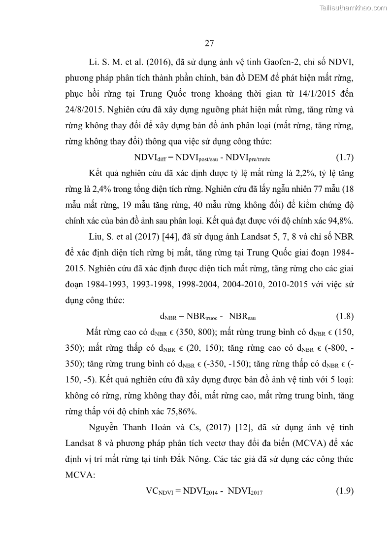 Luận án tiến sĩ lâm nghiệp Nghiên cứu ứng dụng công nghệ địa không gian trong quản lý tài nguyên rừng tại khu vực Vườn Quốc gia Nam Ka Đinh, nước Cộng hòa Dân chủ Nhân dân Lào - 4 Trang 40
