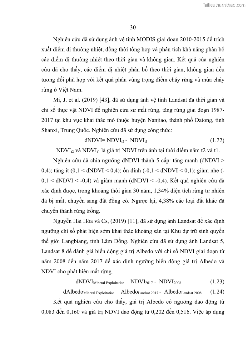 Luận án tiến sĩ lâm nghiệp Nghiên cứu ứng dụng công nghệ địa không gian trong quản lý tài nguyên rừng tại khu vực Vườn Quốc gia Nam Ka Đinh, nước Cộng hòa Dân chủ Nhân dân Lào - 4 Trang 43