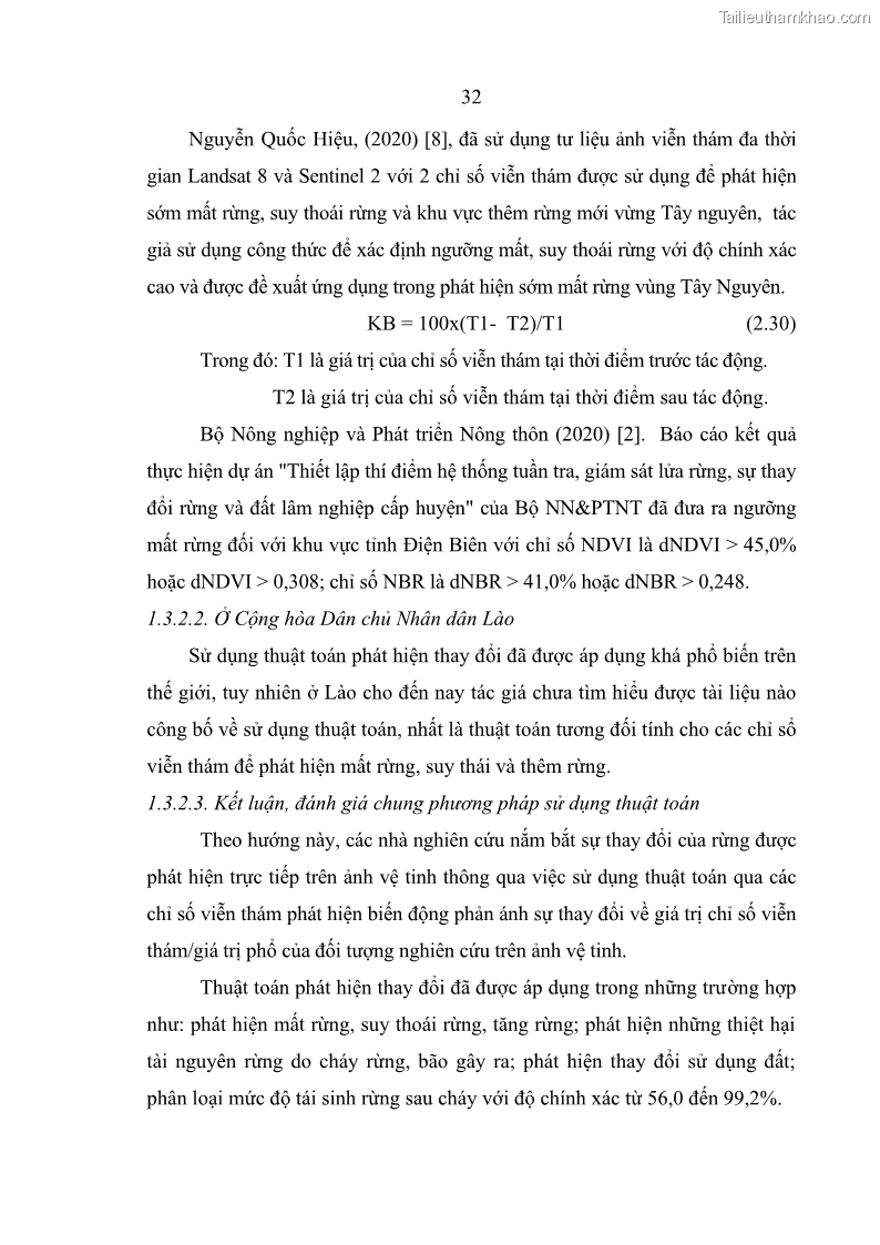 Luận án tiến sĩ lâm nghiệp Nghiên cứu ứng dụng công nghệ địa không gian trong quản lý tài nguyên rừng tại khu vực Vườn Quốc gia Nam Ka Đinh, nước Cộng hòa Dân chủ Nhân dân Lào - 4 Trang 45