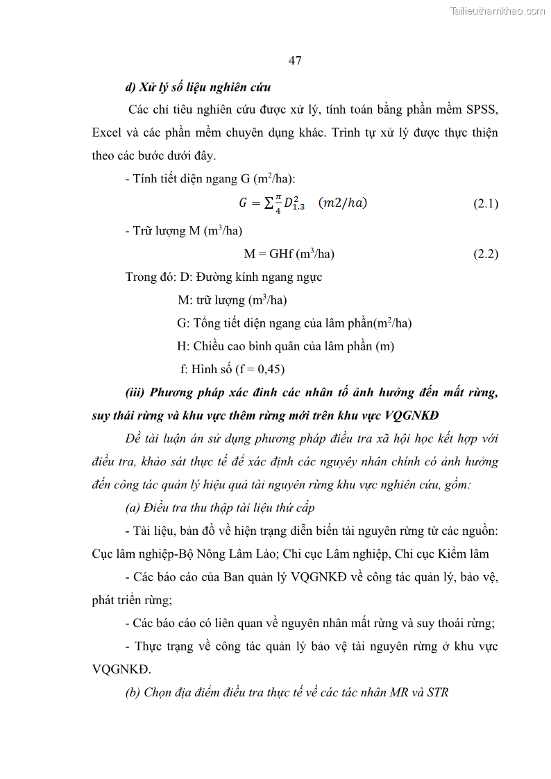 Luận án tiến sĩ lâm nghiệp Nghiên cứu ứng dụng công nghệ địa không gian trong quản lý tài nguyên rừng tại khu vực Vườn Quốc gia Nam Ka Đinh, nước Cộng hòa Dân chủ Nhân dân Lào - 5 Trang 60