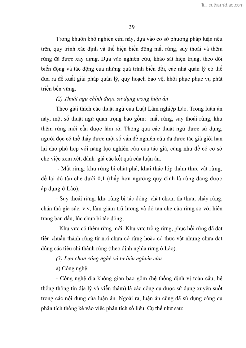 Luận án tiến sĩ lâm nghiệp Nghiên cứu ứng dụng công nghệ địa không gian trong quản lý tài nguyên rừng tại khu vực Vườn Quốc gia Nam Ka Đinh, nước Cộng hòa Dân chủ Nhân dân Lào - 5 Trang 52