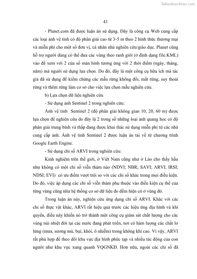Luận án tiến sĩ lâm nghiệp Nghiên cứu ứng dụng công nghệ địa không gian trong quản lý tài nguyên rừng tại khu vực Vườn Quốc gia Nam Ka Đinh, nước Cộng hòa Dân chủ Nhân dân Lào - 5 Trang 54