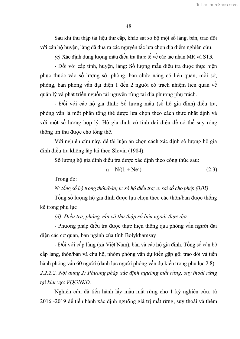 Luận án tiến sĩ lâm nghiệp Nghiên cứu ứng dụng công nghệ địa không gian trong quản lý tài nguyên rừng tại khu vực Vườn Quốc gia Nam Ka Đinh, nước Cộng hòa Dân chủ Nhân dân Lào - 6 Trang 61