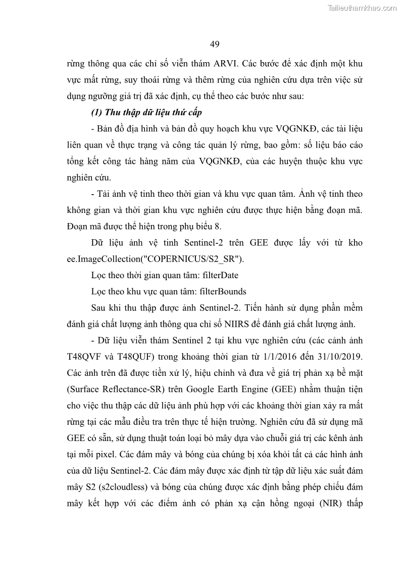 Luận án tiến sĩ lâm nghiệp Nghiên cứu ứng dụng công nghệ địa không gian trong quản lý tài nguyên rừng tại khu vực Vườn Quốc gia Nam Ka Đinh, nước Cộng hòa Dân chủ Nhân dân Lào - 6 Trang 62