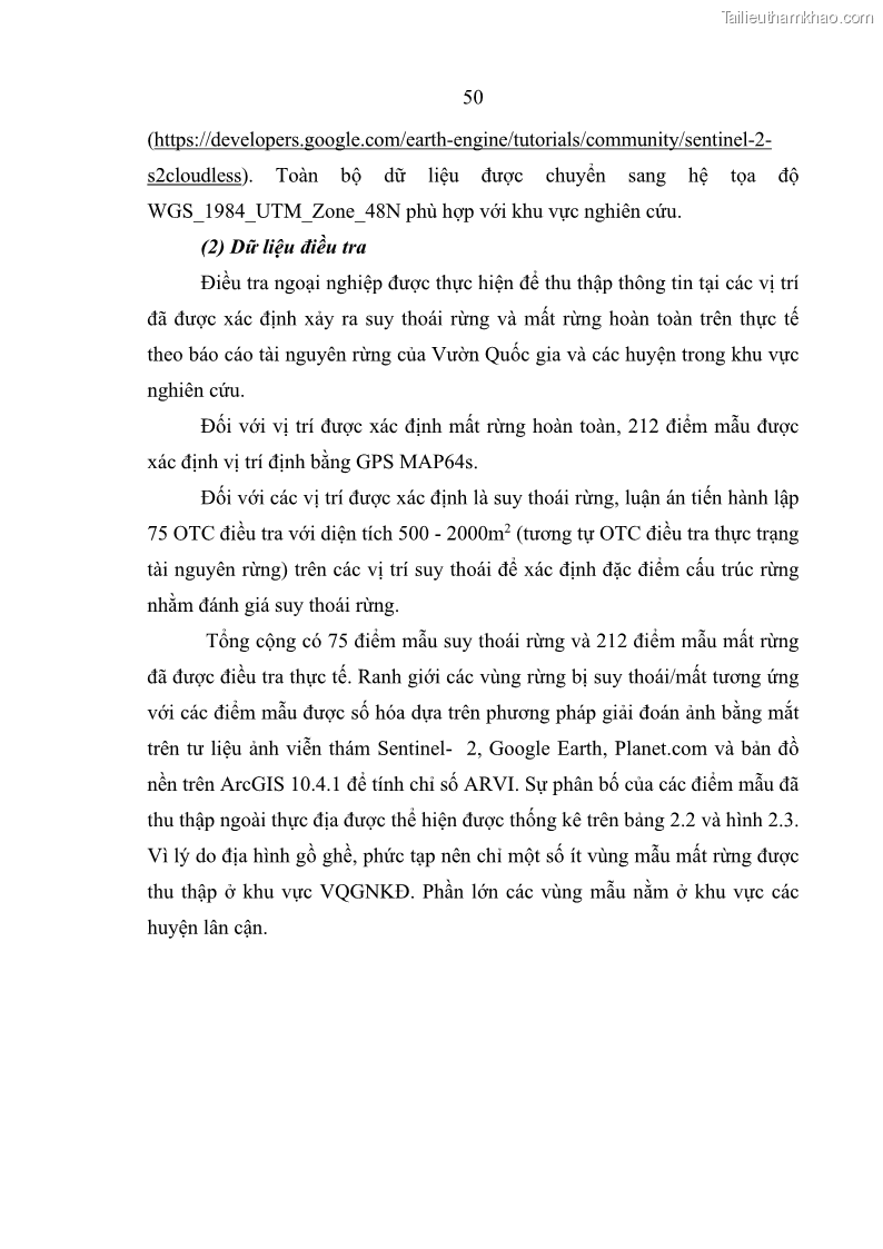 Luận án tiến sĩ lâm nghiệp Nghiên cứu ứng dụng công nghệ địa không gian trong quản lý tài nguyên rừng tại khu vực Vườn Quốc gia Nam Ka Đinh, nước Cộng hòa Dân chủ Nhân dân Lào - 6 Trang 63