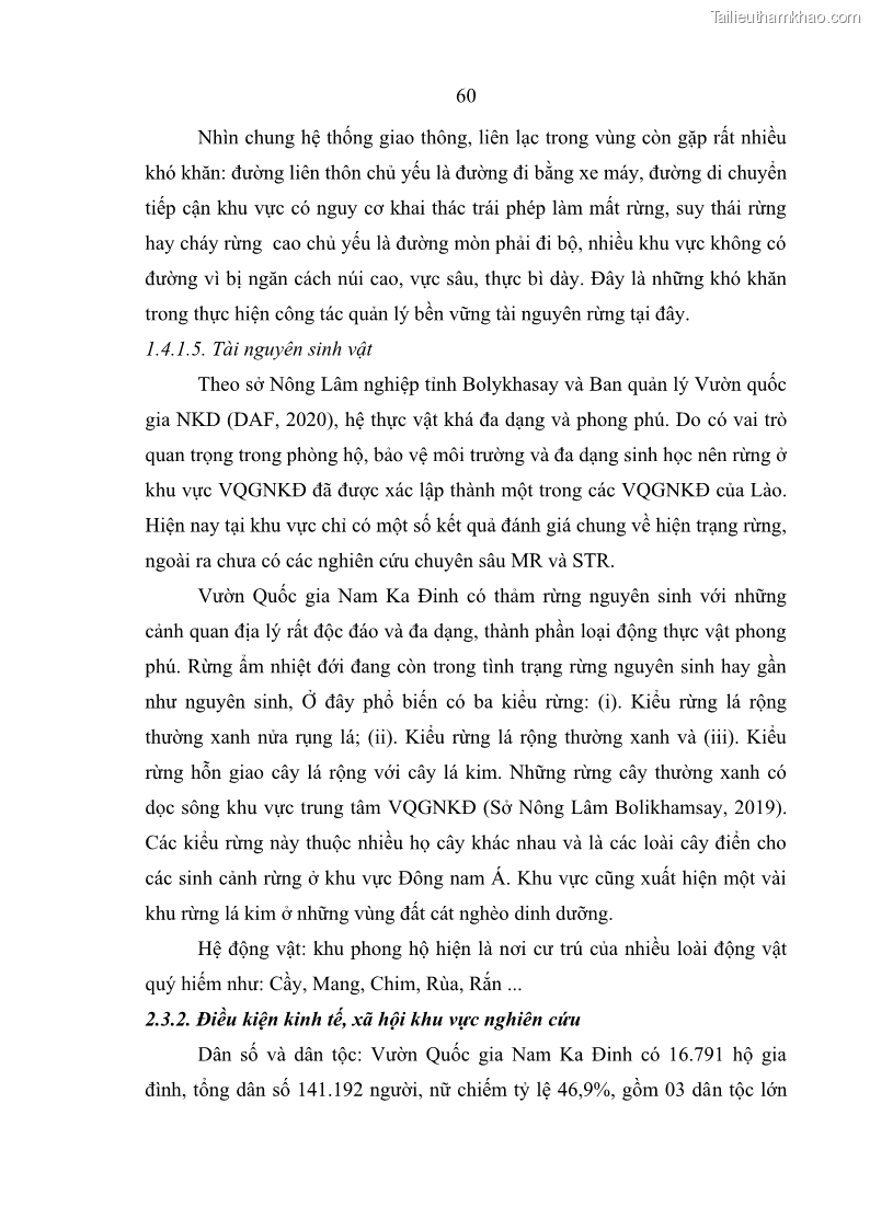 Luận án tiến sĩ lâm nghiệp Nghiên cứu ứng dụng công nghệ địa không gian trong quản lý tài nguyên rừng tại khu vực Vườn Quốc gia Nam Ka Đinh, nước Cộng hòa Dân chủ Nhân dân Lào - 7 Trang 73