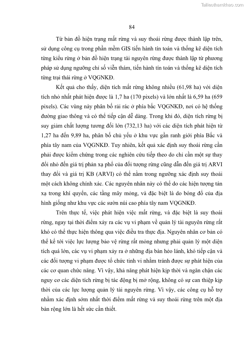 Luận án tiến sĩ lâm nghiệp Nghiên cứu ứng dụng công nghệ địa không gian trong quản lý tài nguyên rừng tại khu vực Vườn Quốc gia Nam Ka Đinh, nước Cộng hòa Dân chủ Nhân dân Lào - 9 Trang 97