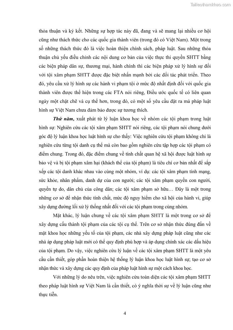 Luận án tiến sĩ luật học Các tội xâm phạm sở hữu trí tuệ theo pháp luật hình sự Việt Nam - 1 Trang 11