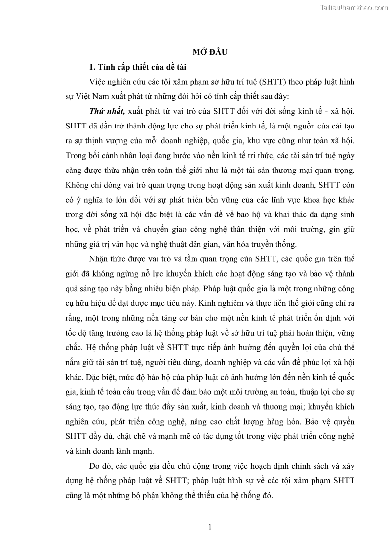 Luận án tiến sĩ luật học Các tội xâm phạm sở hữu trí tuệ theo pháp luật hình sự Việt Nam - 1 Trang 8