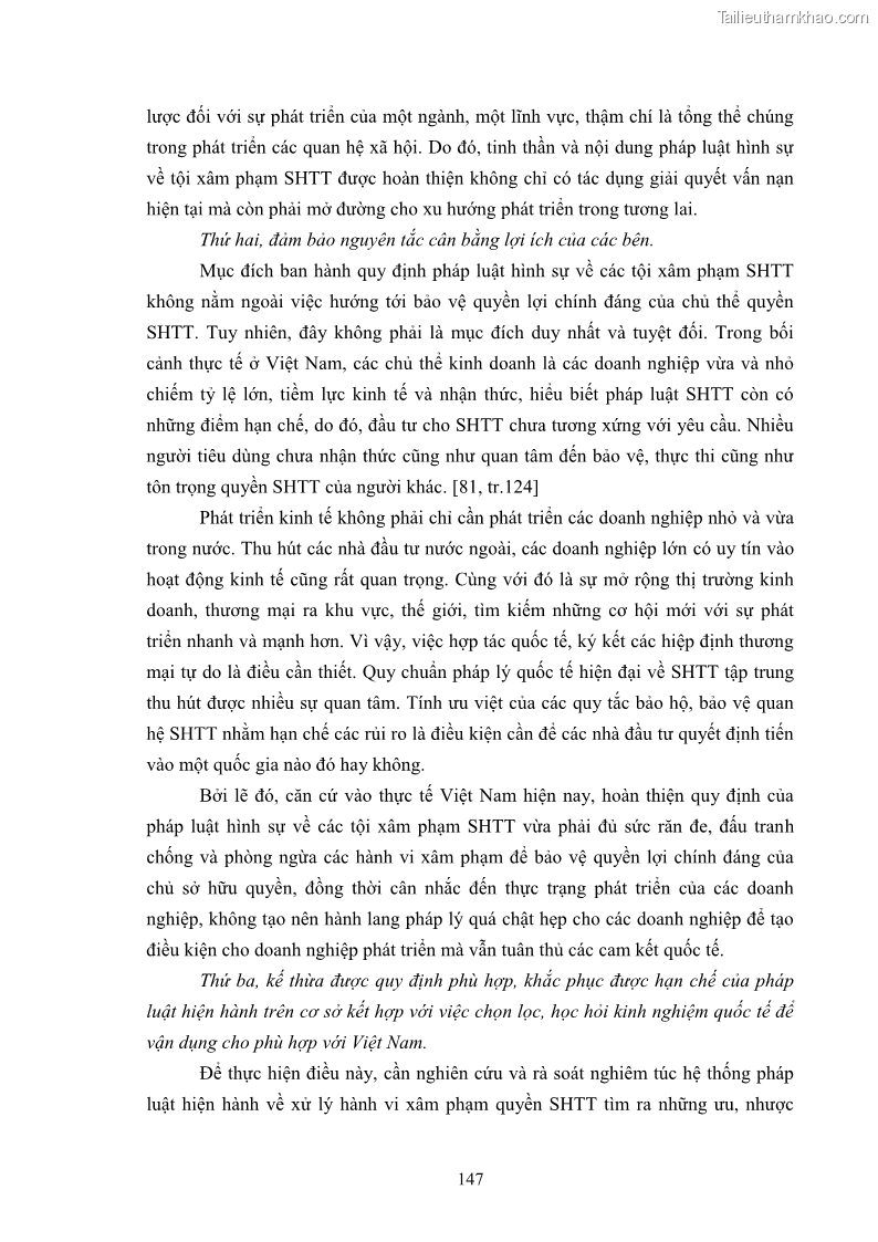 Luận án tiến sĩ luật học Các tội xâm phạm sở hữu trí tuệ theo pháp luật hình sự Việt Nam - 13 Trang 154