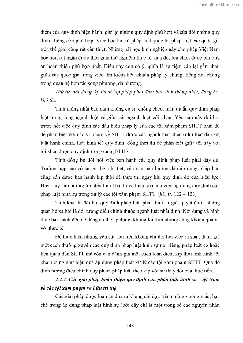 Luận án tiến sĩ luật học Các tội xâm phạm sở hữu trí tuệ theo pháp luật hình sự Việt Nam - 13 Trang 155