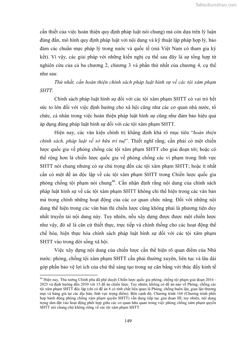 Luận án tiến sĩ luật học Các tội xâm phạm sở hữu trí tuệ theo pháp luật hình sự Việt Nam - 13 Trang 156