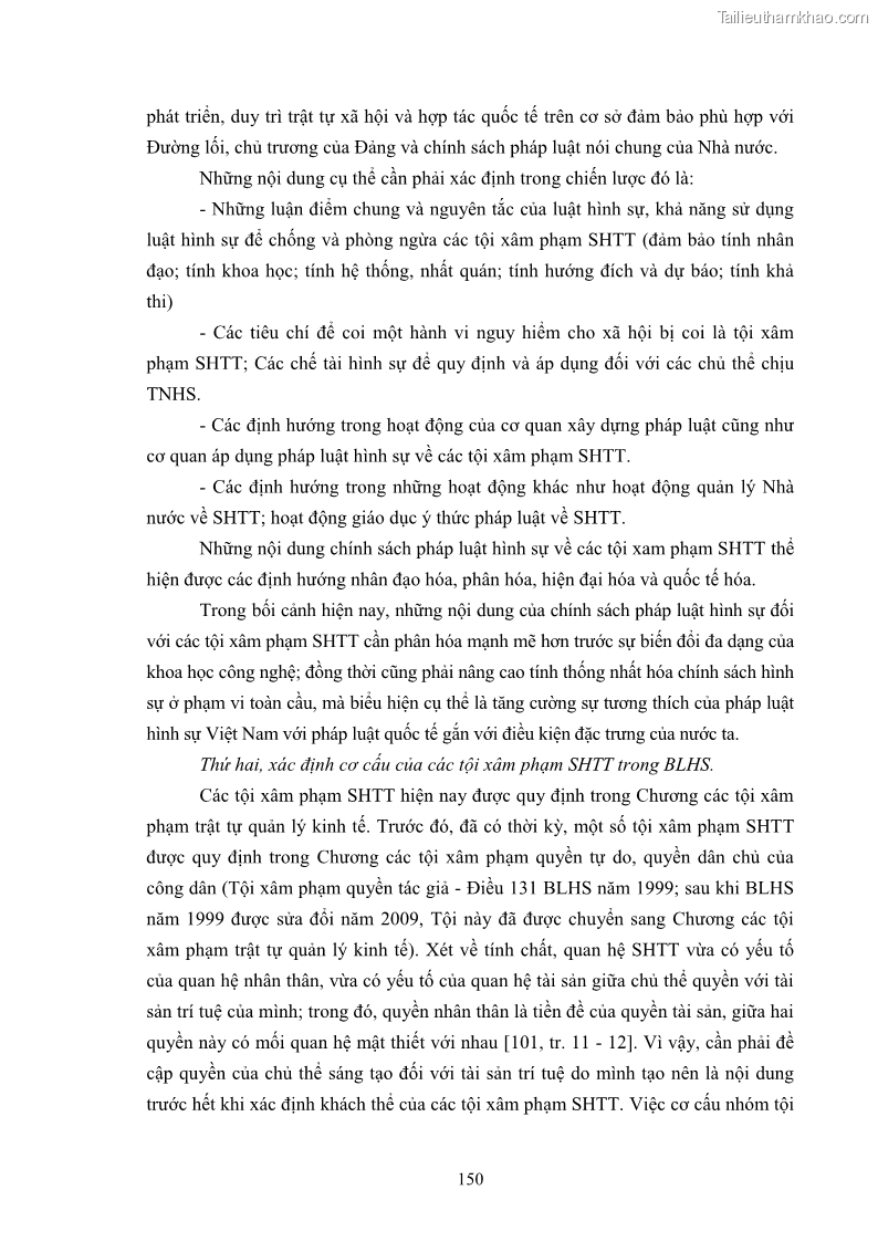 Luận án tiến sĩ luật học Các tội xâm phạm sở hữu trí tuệ theo pháp luật hình sự Việt Nam - 14 Trang 157