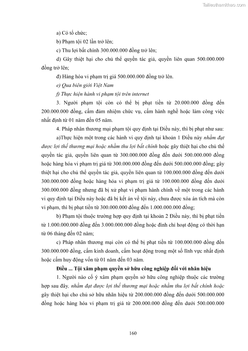 Luận án tiến sĩ luật học Các tội xâm phạm sở hữu trí tuệ theo pháp luật hình sự Việt Nam - 14 Trang 167