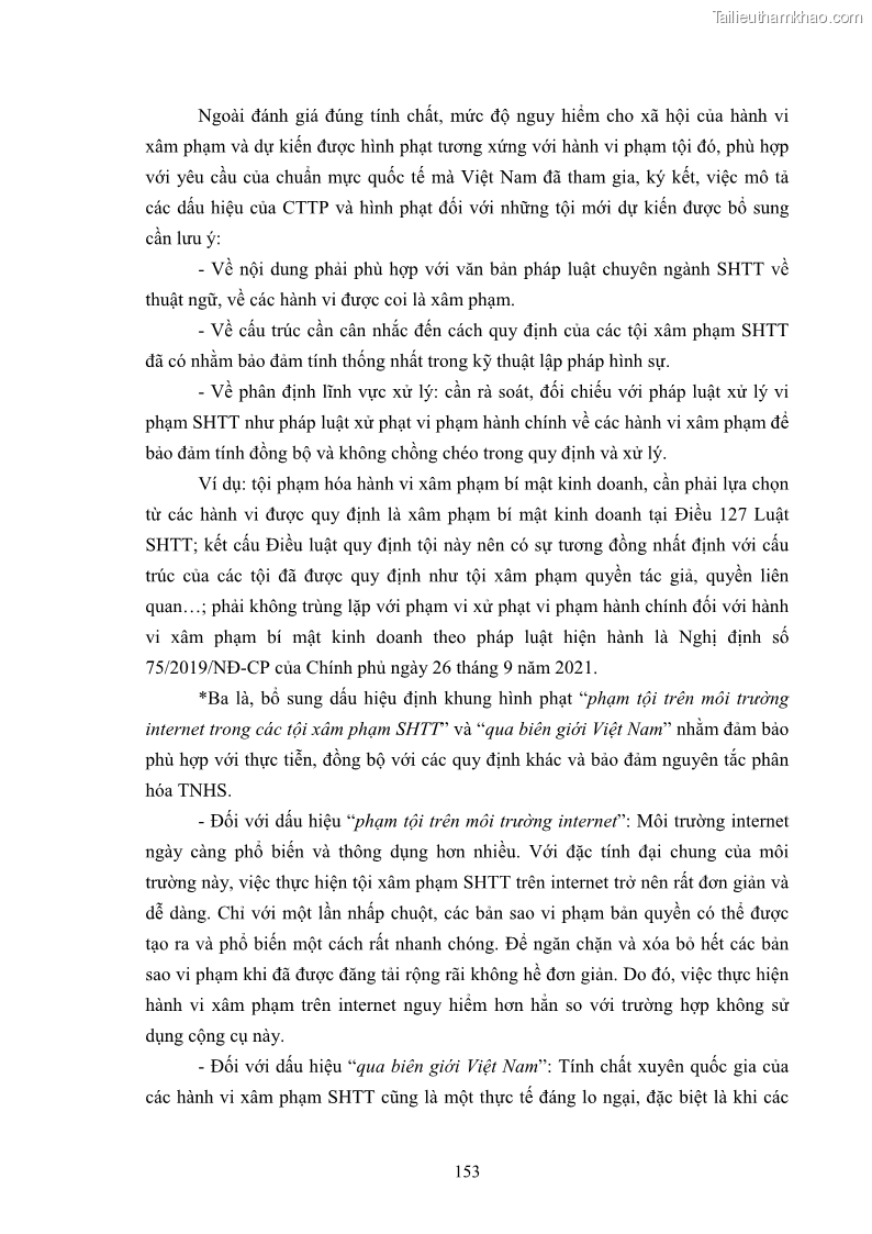 Luận án tiến sĩ luật học Các tội xâm phạm sở hữu trí tuệ theo pháp luật hình sự Việt Nam - 14 Trang 160