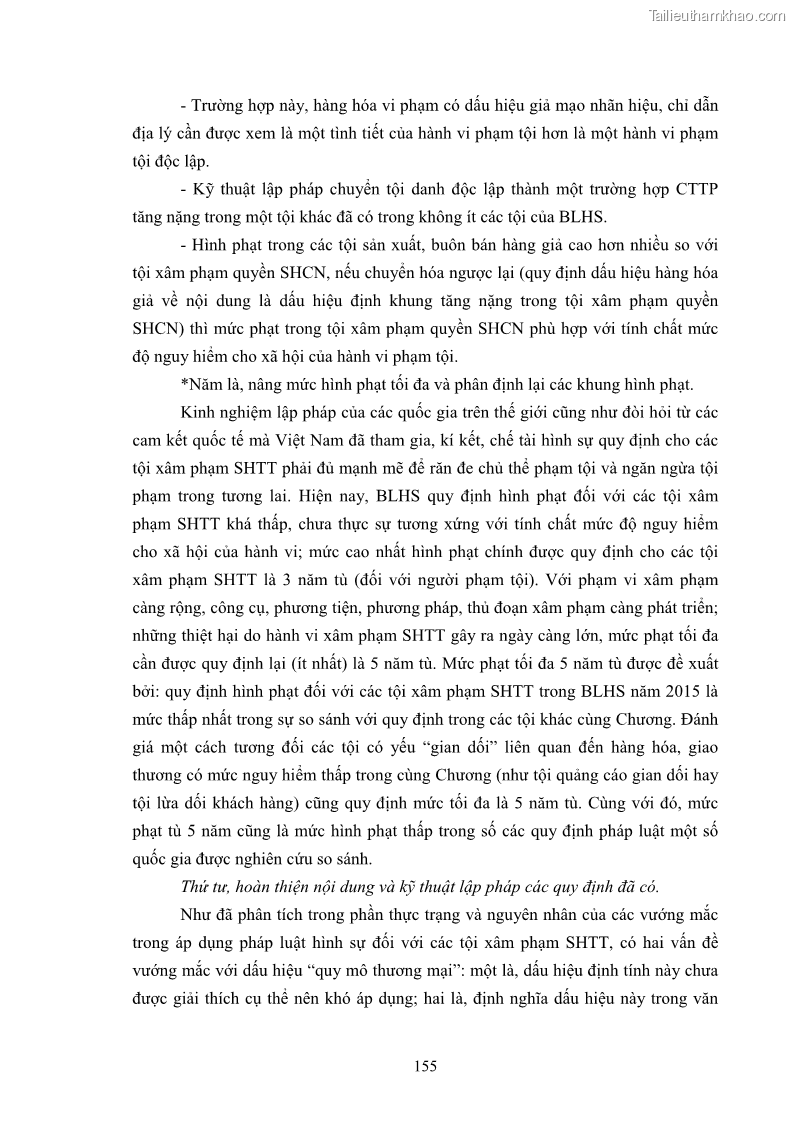 Luận án tiến sĩ luật học Các tội xâm phạm sở hữu trí tuệ theo pháp luật hình sự Việt Nam - 14 Trang 162