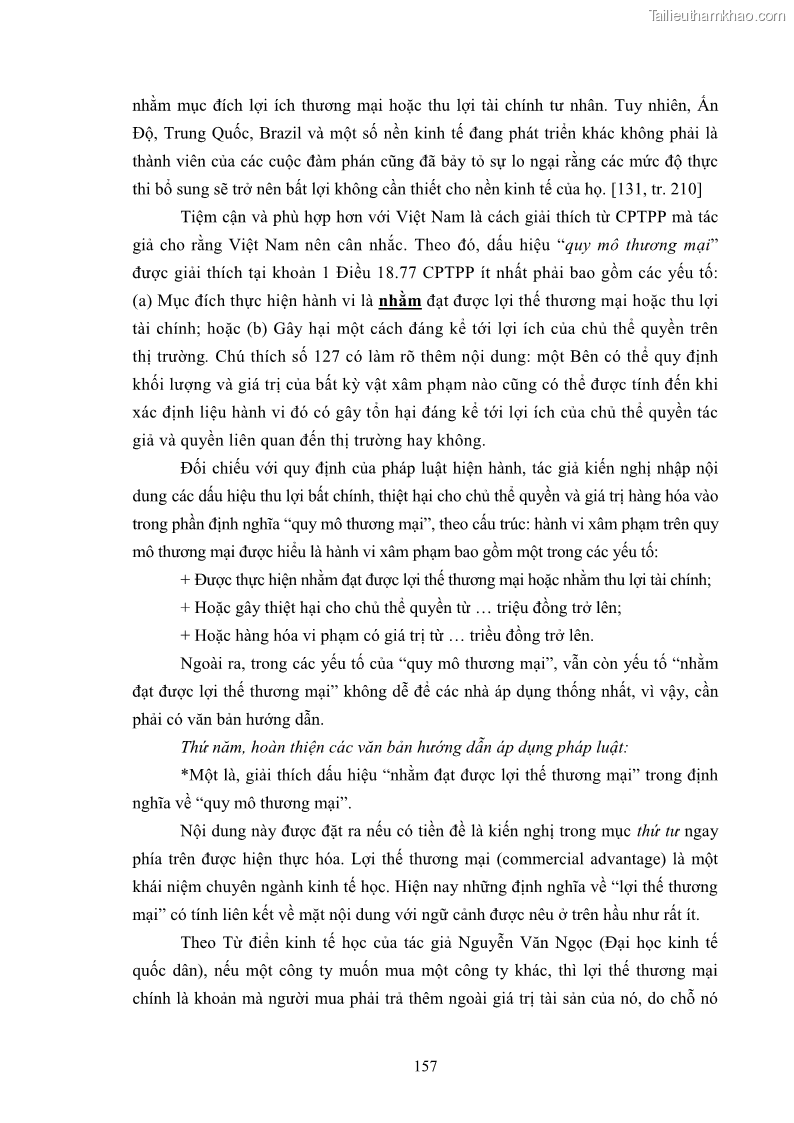 Luận án tiến sĩ luật học Các tội xâm phạm sở hữu trí tuệ theo pháp luật hình sự Việt Nam - 14 Trang 164