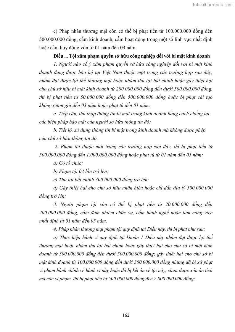 Luận án tiến sĩ luật học Các tội xâm phạm sở hữu trí tuệ theo pháp luật hình sự Việt Nam - 15 Trang 169