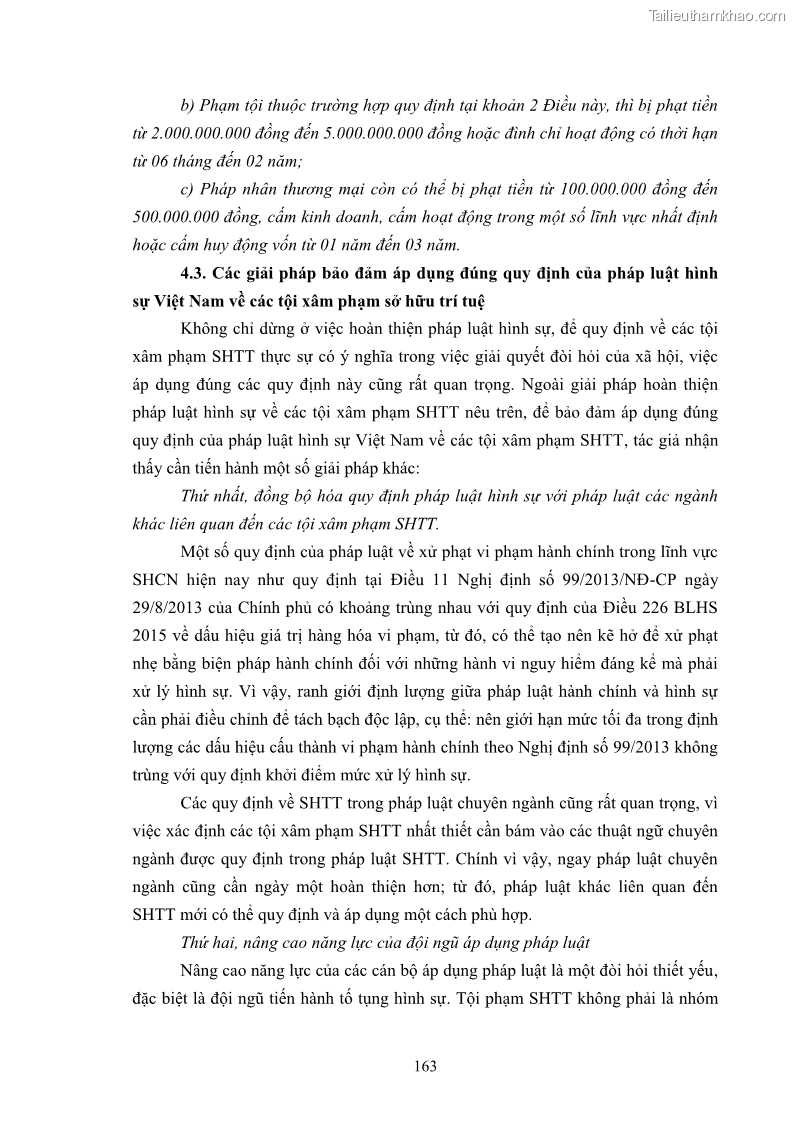 Luận án tiến sĩ luật học Các tội xâm phạm sở hữu trí tuệ theo pháp luật hình sự Việt Nam - 15 Trang 170