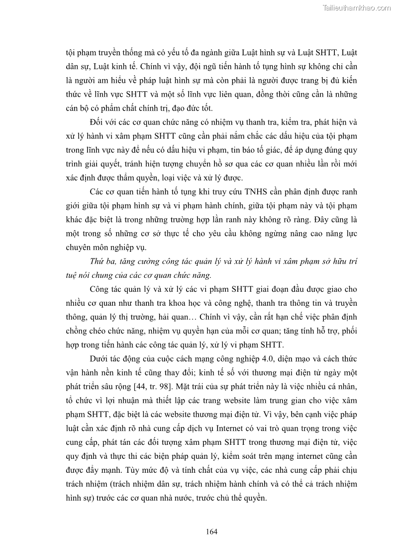 Luận án tiến sĩ luật học Các tội xâm phạm sở hữu trí tuệ theo pháp luật hình sự Việt Nam - 15 Trang 171