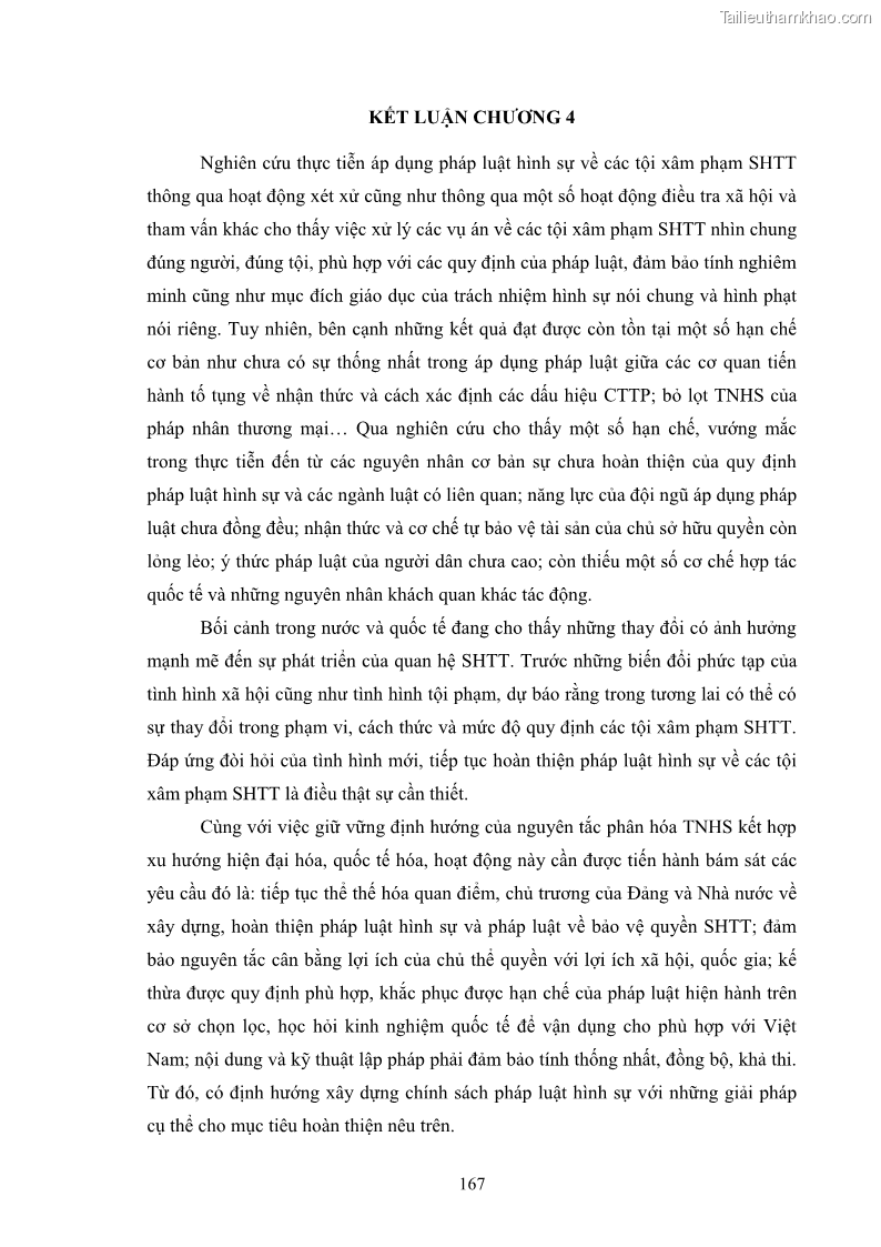 Luận án tiến sĩ luật học Các tội xâm phạm sở hữu trí tuệ theo pháp luật hình sự Việt Nam - 15 Trang 174