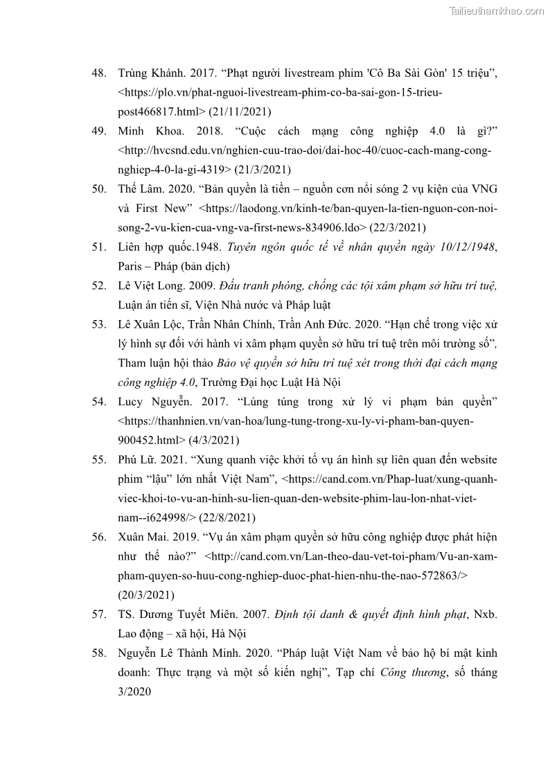 Luận án tiến sĩ luật học Các tội xâm phạm sở hữu trí tuệ theo pháp luật hình sự Việt Nam - 16 Trang 182