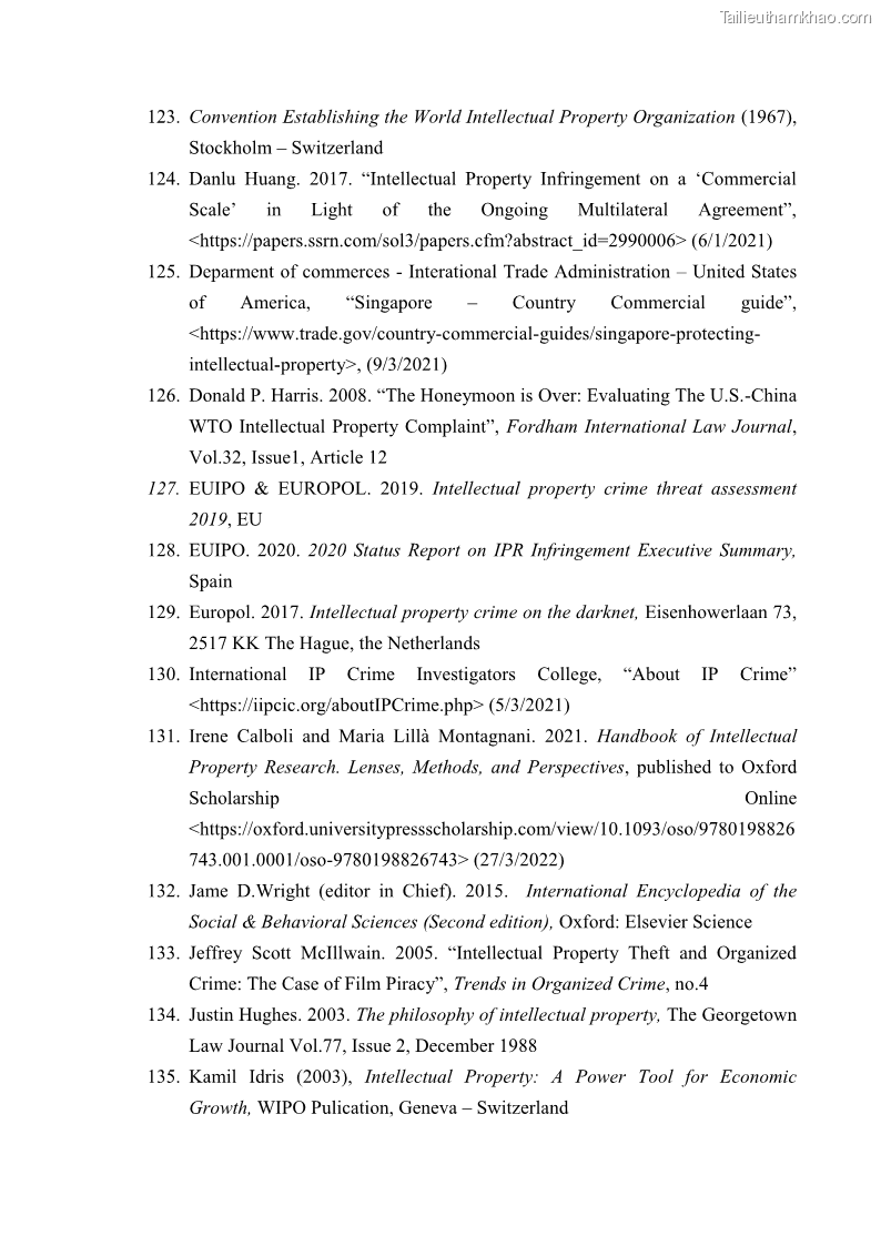 Luận án tiến sĩ luật học Các tội xâm phạm sở hữu trí tuệ theo pháp luật hình sự Việt Nam - 16 Trang 188