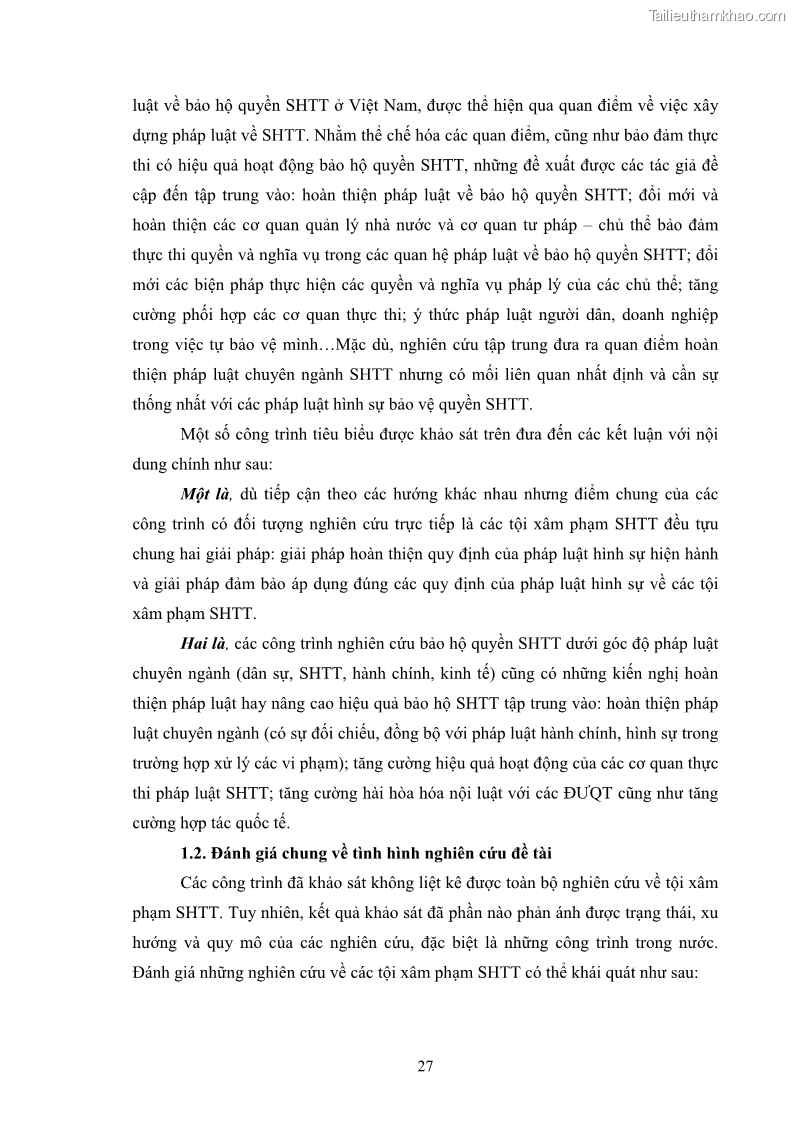 Luận án tiến sĩ luật học Các tội xâm phạm sở hữu trí tuệ theo pháp luật hình sự Việt Nam - 3 Trang 34
