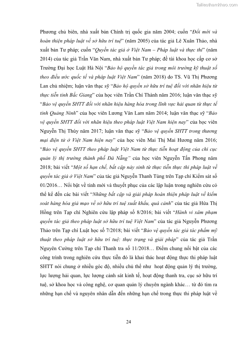 Luận án tiến sĩ luật học Các tội xâm phạm sở hữu trí tuệ theo pháp luật hình sự Việt Nam - 3 Trang 31