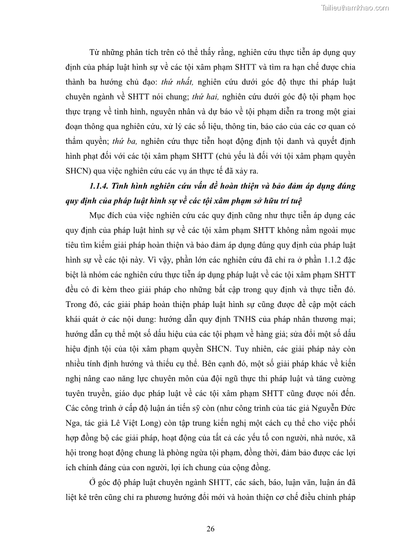Luận án tiến sĩ luật học Các tội xâm phạm sở hữu trí tuệ theo pháp luật hình sự Việt Nam - 3 Trang 33