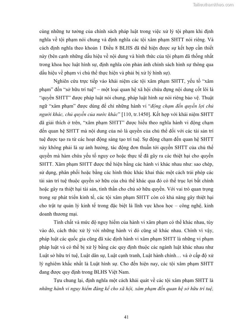 Luận án tiến sĩ luật học Các tội xâm phạm sở hữu trí tuệ theo pháp luật hình sự Việt Nam - 4 Trang 48