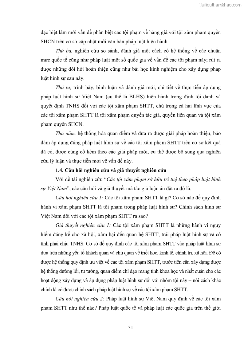 Luận án tiến sĩ luật học Các tội xâm phạm sở hữu trí tuệ theo pháp luật hình sự Việt Nam - 4 Trang 38