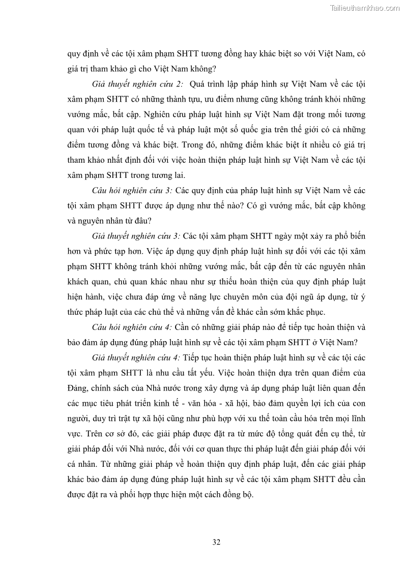 Luận án tiến sĩ luật học Các tội xâm phạm sở hữu trí tuệ theo pháp luật hình sự Việt Nam - 4 Trang 39